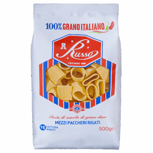 RUSSO PASTA DI SEMOLA SPECIALITÀ GR.500 Mezzi Paccheri Rigati