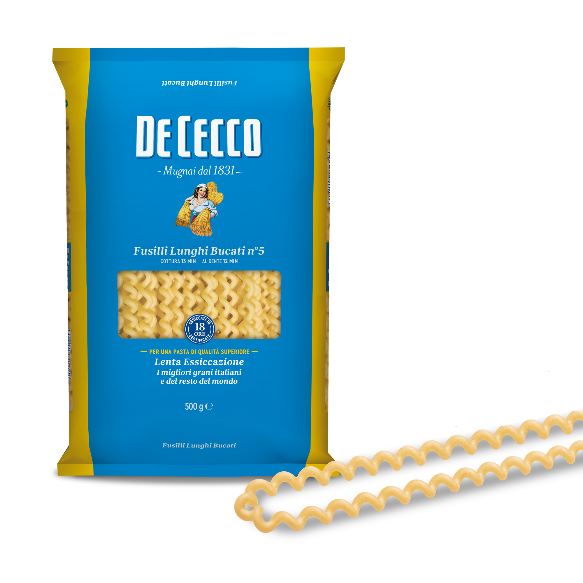 DE CECCO PASTA DI SEMOLA GR.500 Fusilli Lunghi Bucati n° 5