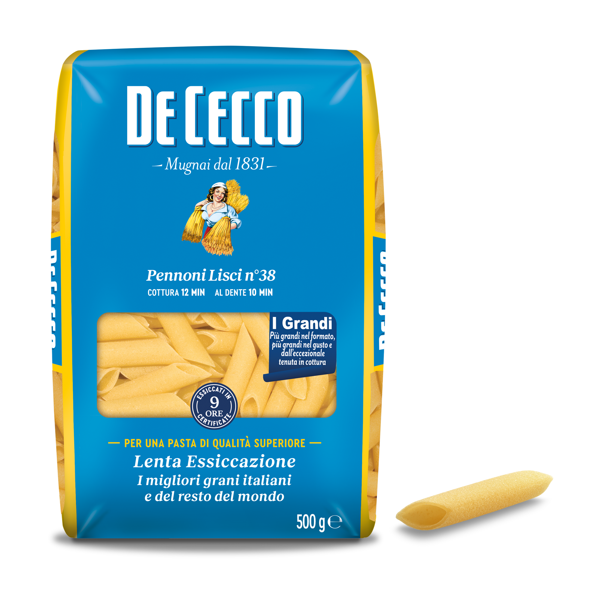 DE CECCO PASTA DI SEMOLA GR.500 Pennoni Lisci n° 38