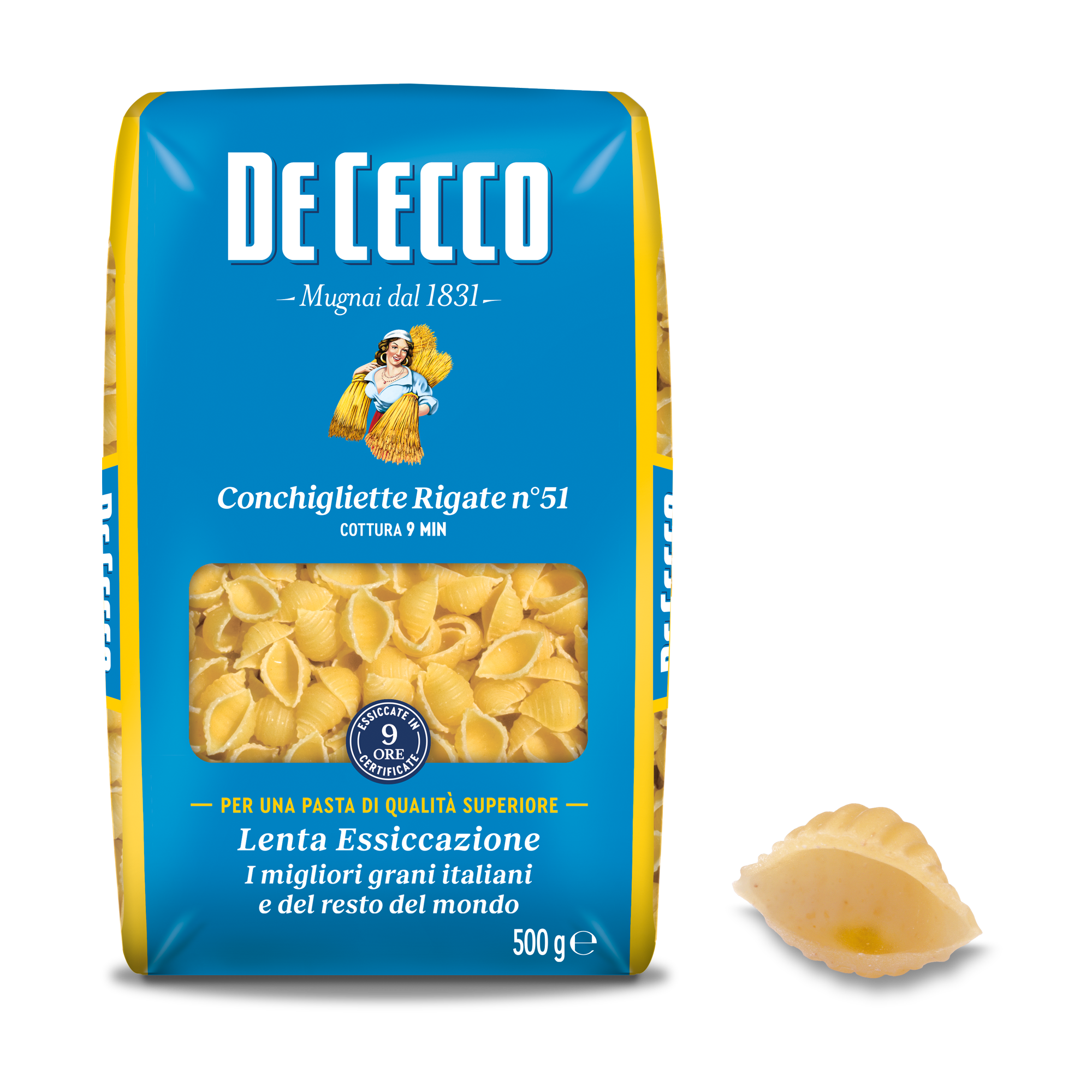 DE CECCO PASTA DI SEMOLA GR.500 Conchigliette Rigate n° 51