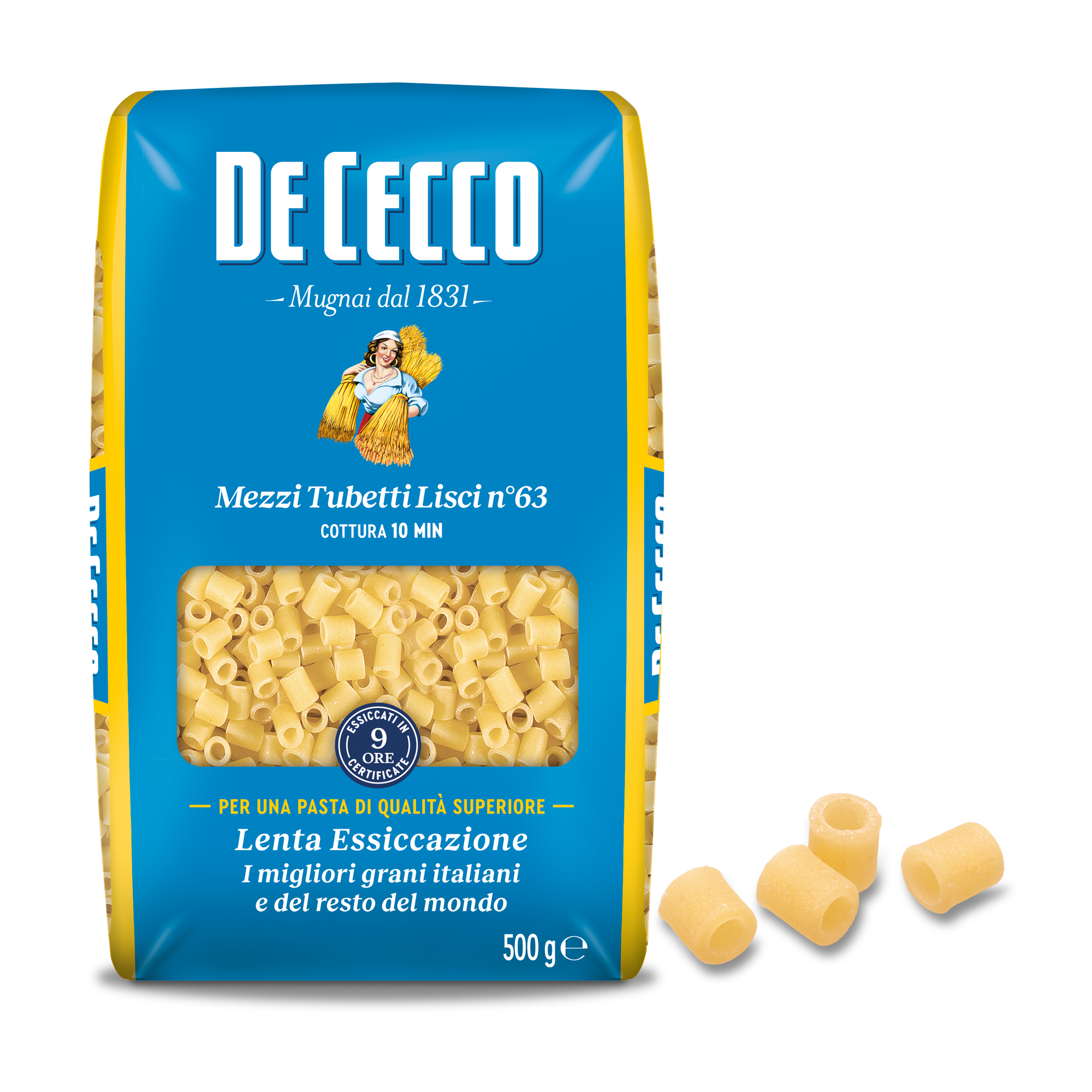 DE CECCO PASTA DI SEMOLA GR.500 Mezzi Tubetti Lisci n° 63