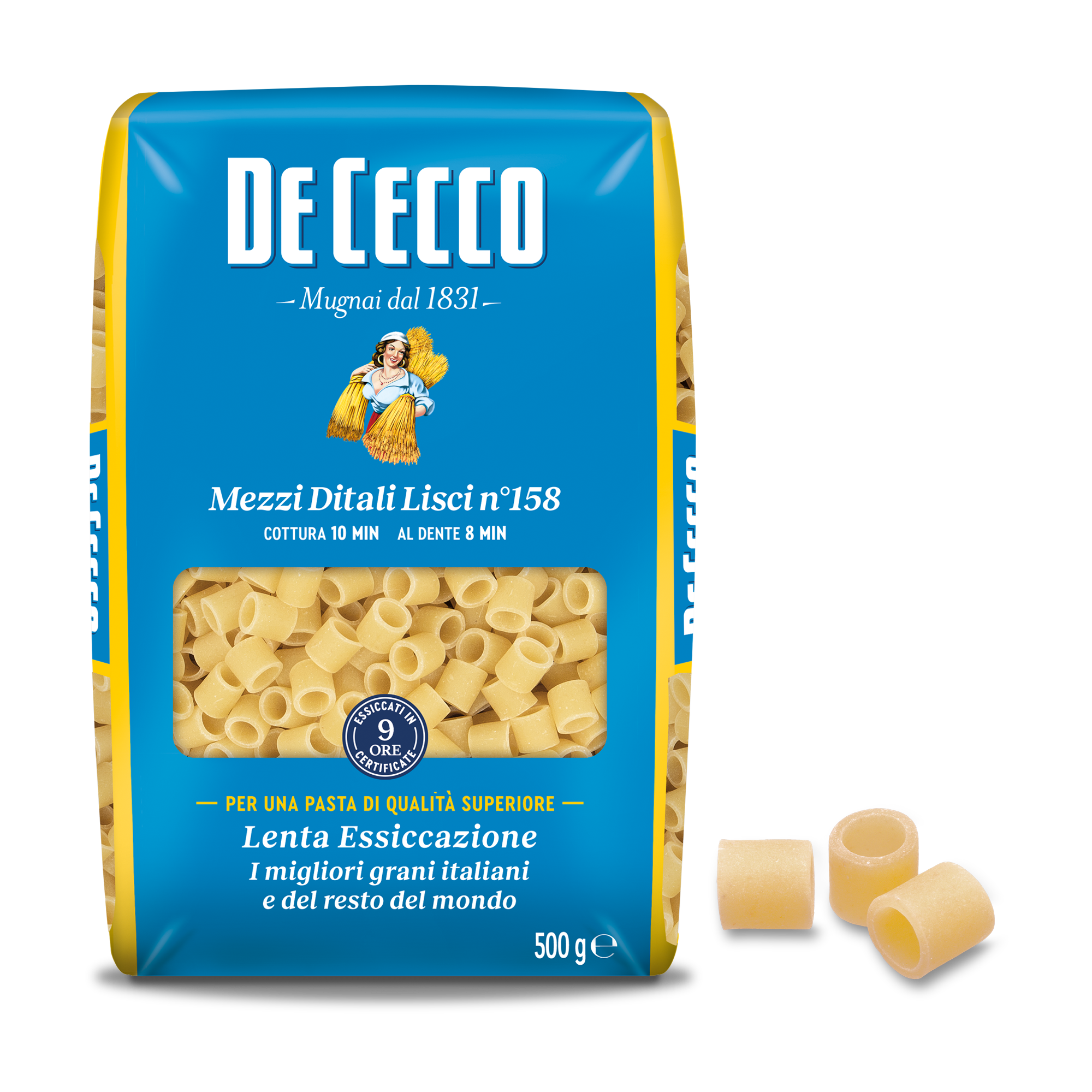 DE CECCO PASTA DI SEMOLA GR.500 Mezzi Ditali Lisci n° 158