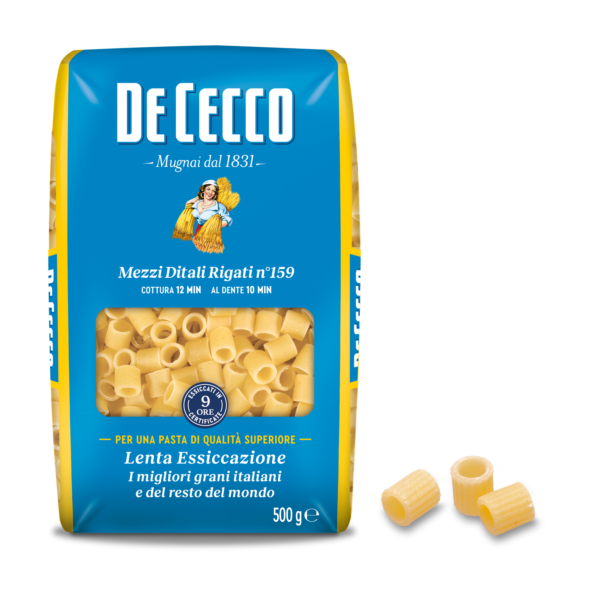 DE CECCO PASTA DI SEMOLA GR.500 Mezzi Ditali Rigati n° 159